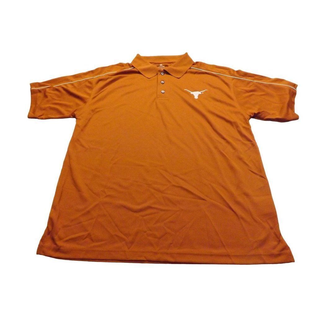 NCAA Knights Apparel Polo Men Sz L Texas Longhorns Sports Burnt Orange‎